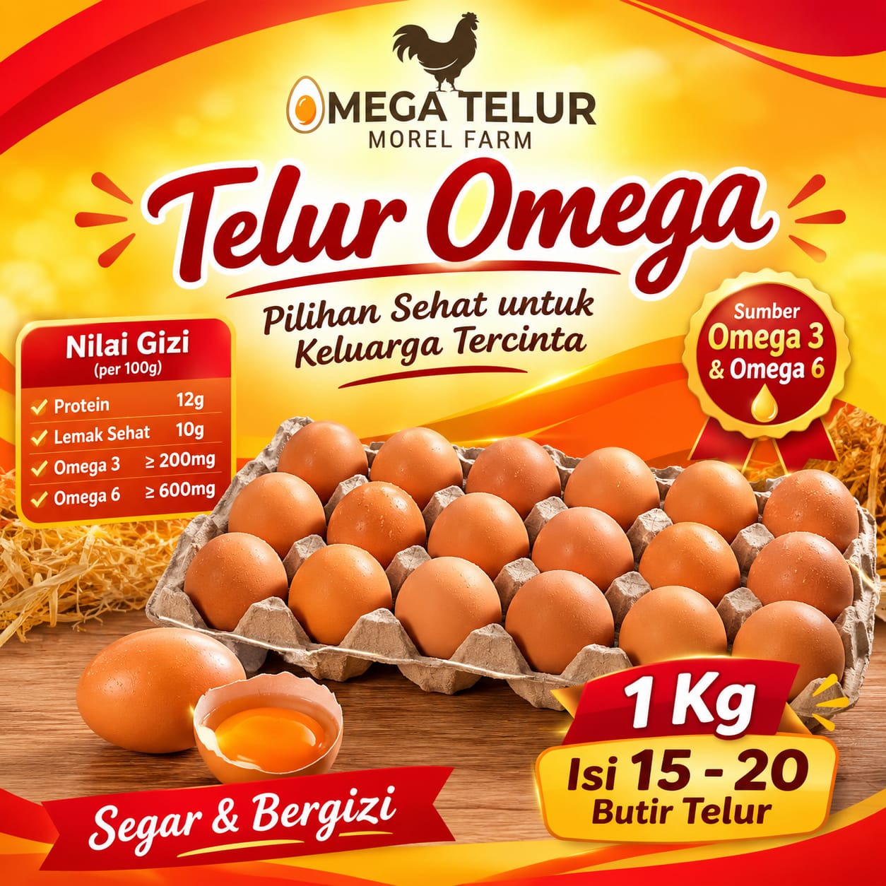 Telur Omega Eceran per Kg — jual telur omega Bekasi